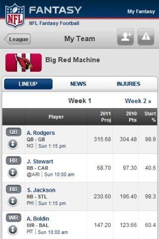 NFL Official Fantasy Football app released for Android - PhoneArena