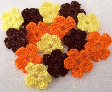 Crocheted Fall Color Flowers By Finethreads On Etsy 375 Crochet