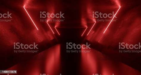 Sci Fi Futuristic Neon Laser Electric Cyber Glowing Bunker Red Vibrant