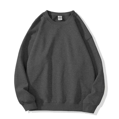 Jual Rainstyle Sweater Crewneck Polos Pria Wanita Cotton Fleece Abu