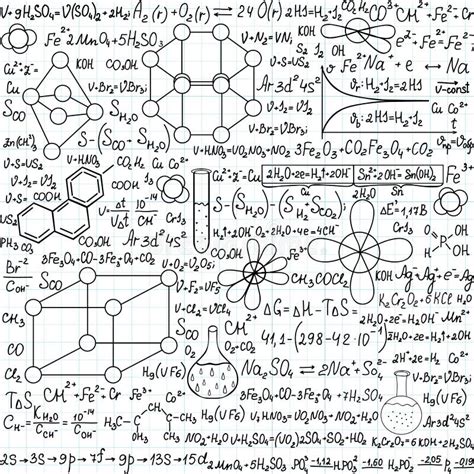 Chemistry Vector Seamless Texture With Chemical Formulas Equations