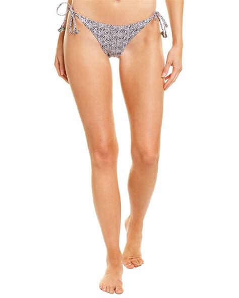 Buy Ondademar African Flower String Bikini Bottom Grey At Off