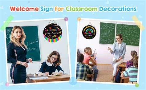 Whatsign Welcome Sign For Classroom Door 11 5 Round Personalized Teacher Sign