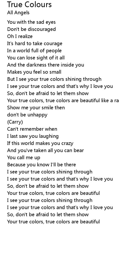 True Colours Lyrics Follow Lyrics