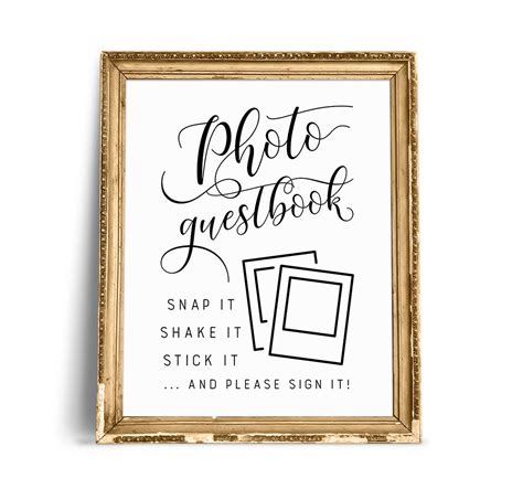 Photo Guest Book Wedding Signs Photo Guest Book Sign Snap It Shake