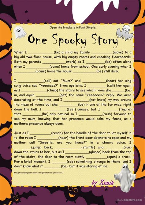 One Spooky Story English ESL Worksheets Pdf Doc