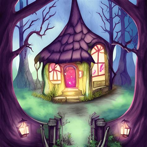 Witch Cottage In Haunted Forest · Creative Fabrica