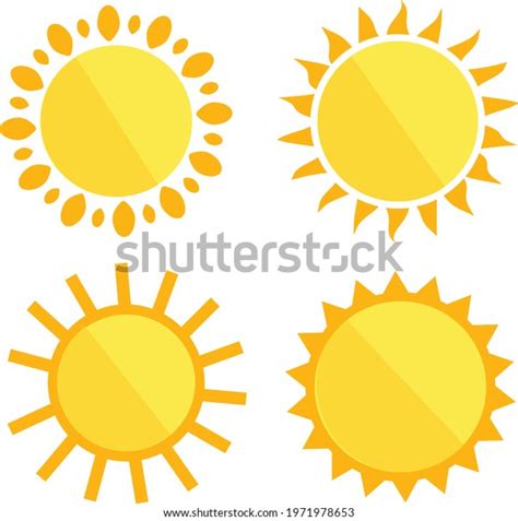 Cartoon Sun Collection Yellow Sun Icons Stock Vector (Royalty Free ...