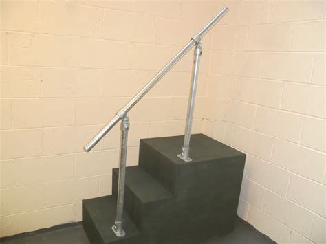 Floor Mounted Galvanised Steel Handrail 42mm Diameter Tube Suits