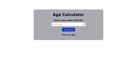 Age Calculator Using Html Css Vanilla Javascript