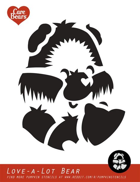 Care Bears: Love-a-Lot Bear (Free Pumpkin Stencil - Pumpkin Pattern ...