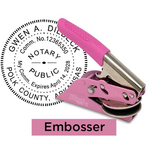 Arkansas Notary Pink Round Design Seal Simply Stamps