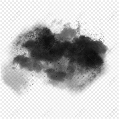 Creative Hand Painted Black Smoke Element Heavy Smoke Pollution Png