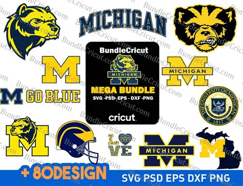 Michigan Wolverines Svg Football Teammichigan State Svg Bundle