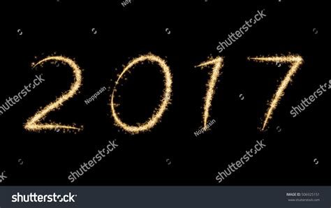 Sparkle Fireworks 2017, New Year 2017 Fireworks Text Stock Photo ...