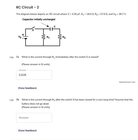 Solved RC Circuit - 2The diagram below depicts an RC-circuit | Chegg.com