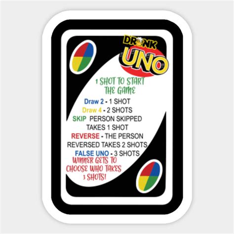 Drunk Uno T-Shirt - Uno - Sticker | TeePublic