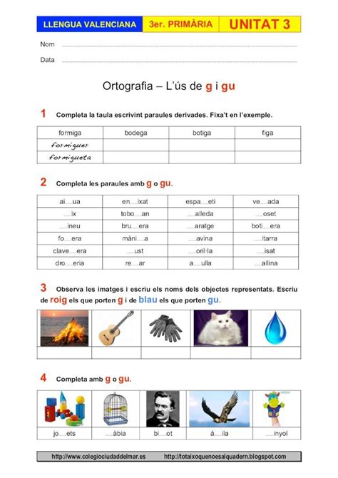 PDF Exercicis Unitat 3 Ortografia L ús de g i gu DOKUMEN TIPS