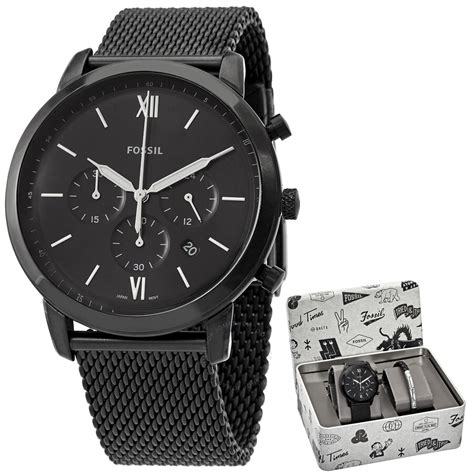 Fossil Neutra Chronograph Quartz Black Dial Men S Watch And Bracelet