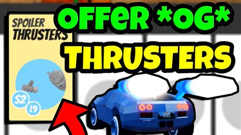 What Offers Do I Get For Og Thrusters Roblox Jailbreak Trading