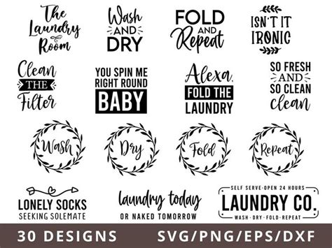 Laundry Svg Bundle Laundry Room Sign Svg Dxf Eps Png Wash And Dry Svg