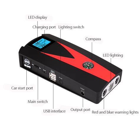 99900 mah dual usb car jump starter lcd auto battery booster portable ...