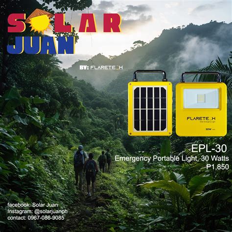 SOLAR JUAN 30 WATTS EMERGENCY PORTABLE LIGHT Furniture Home Living