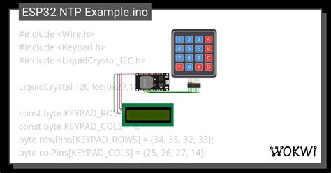 ESP32 NTP Example Ino Wokwi ESP32 STM32 Arduino Simulator