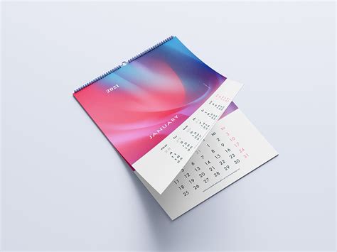 Free A3 Wall Calendar Mockup Mockups Design