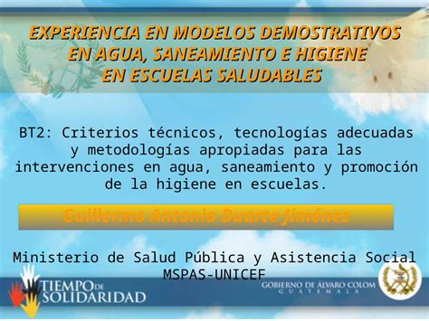 Ppt Experiencia En Modelos Demostrativos En Agua Saneamiento E