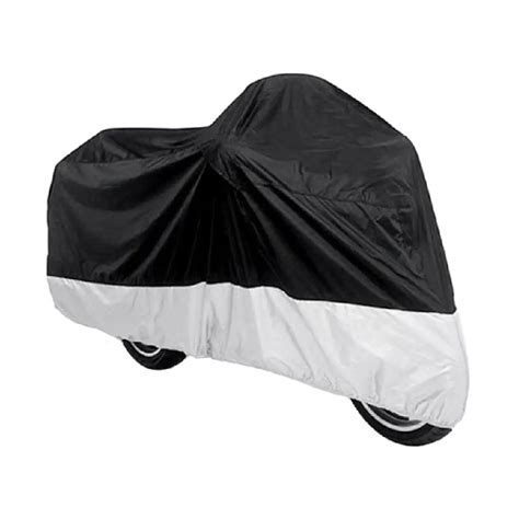 AUTO Waterproof motorcycle cover Black + silver Polyester coating ...