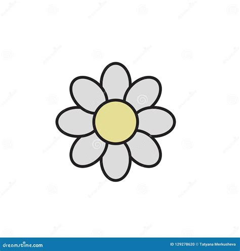 Simple Daisy Chamomile Camomile Icon Cartoon Design Icon Flat Vector