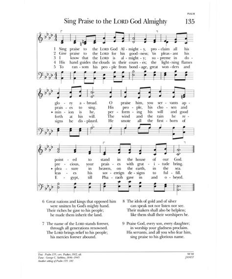 Psalter Hymnal Gray Sing Praise To The Lord God Almighty