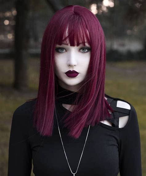 Pin By Brian On Gothic Beauty Gothic Hairstyles Goth Beauty Red Wigs