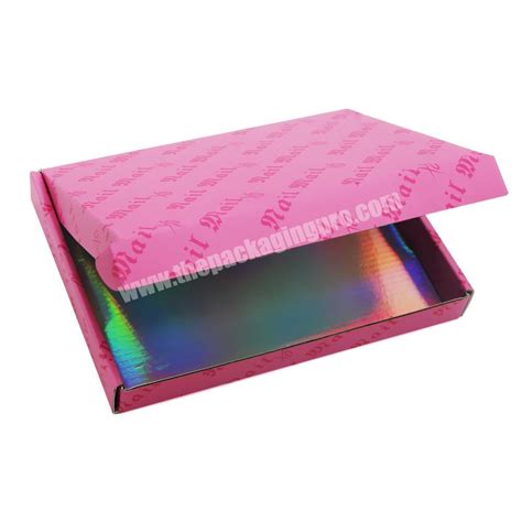 Custom Small Pink 3d Holographic Nails Packaging Shipping Mailer Boxes