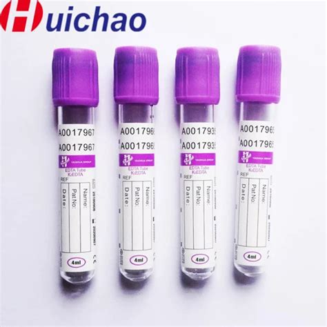 Purple Top Edta Blood Vial Collection Tubes With Additive Of K