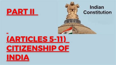 Part Article Citizenship Of India Youtube