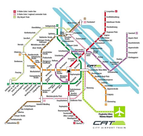 City airport train Vienna map - Cat city airport train Vienna map (Austria)