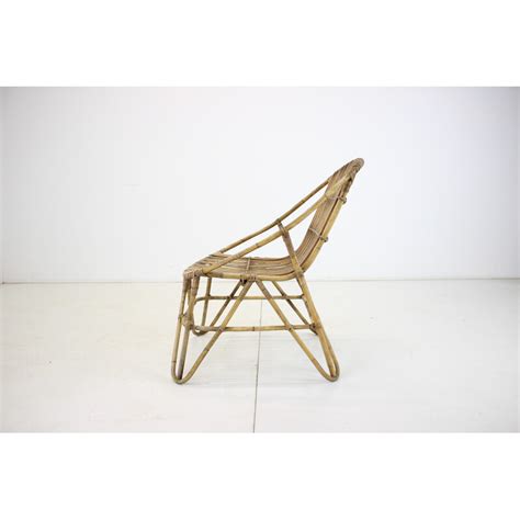 Vintage Alan Fuchs Rattan Lounge Chair By Uluv Czechoslovakia S