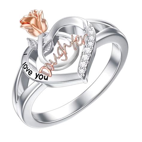 Jungdeepe To My Mom To My Daughter Love Rhinestone Ring Mom And