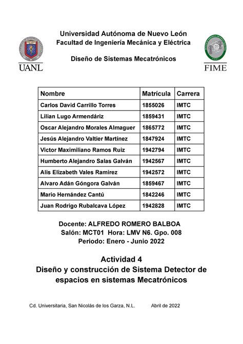 Actividad Dsm Dise O Y Construcci N De Sistema Detector De Espacios