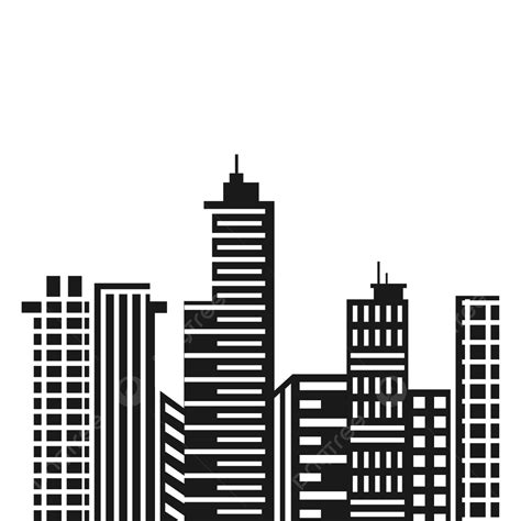 Urban City Silhouette Flat Design Vector Clipart City Silhouette City