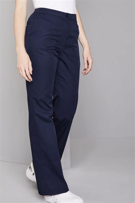 Simon Jersey Womens Bootleg Trousers Regular Length Navy Simon Jersey