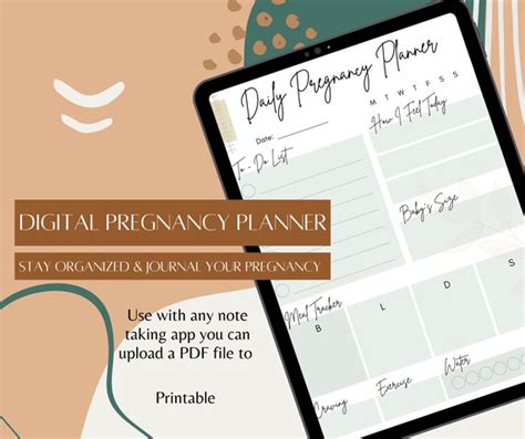 Digital Daily Pregnancy Planner Printable Daily Pregnancy Etsy Australia