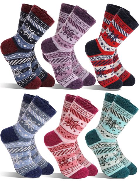 Husfou Winter Wool Socks for Kids - Warm Crew Socks Thick Cozy Thermal Socks for Toddlers Boys ...