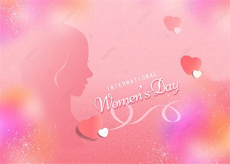 International Womens Day Female Silhouette Postcard Background Women S