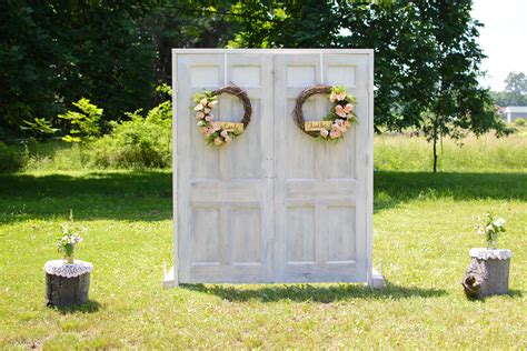 Freestanding White Wooden Ceremony Entrance Doors