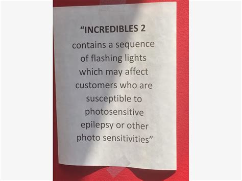 'Incredibles 2': Signs At Movie Theaters Warn Of Seizure Risk ...