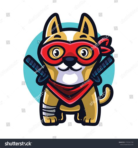 Cartoon Ninja Dog Mascot Logo Stock Vector (Royalty Free) 1737261758 ...