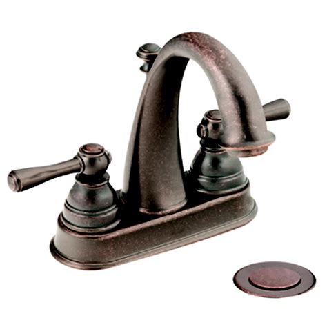 Moen Kingsley 4 Inch Centerset 2 Handle High Arc Bathroom Faucet In Oil Rubbed Bronze With